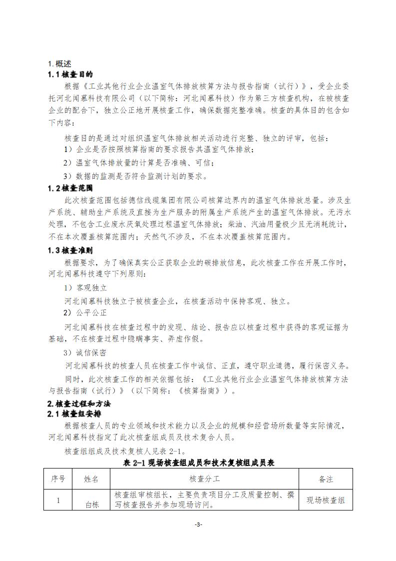 2021年德信線纜集團有限公司溫室氣體核查報告